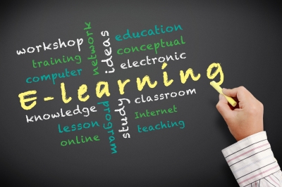 chalkboard with e-learning